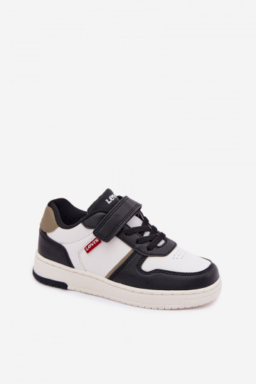 Vaikiški sportiniai batai LEVI'S KICK SE VIRV0152S su lipniais užsegimais baltos-juodos spalvos