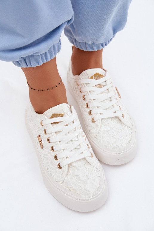 Laisvalaikio bateliai su nėriniais Lee Cooper LCIN-26-02-4060 baltos spalvos