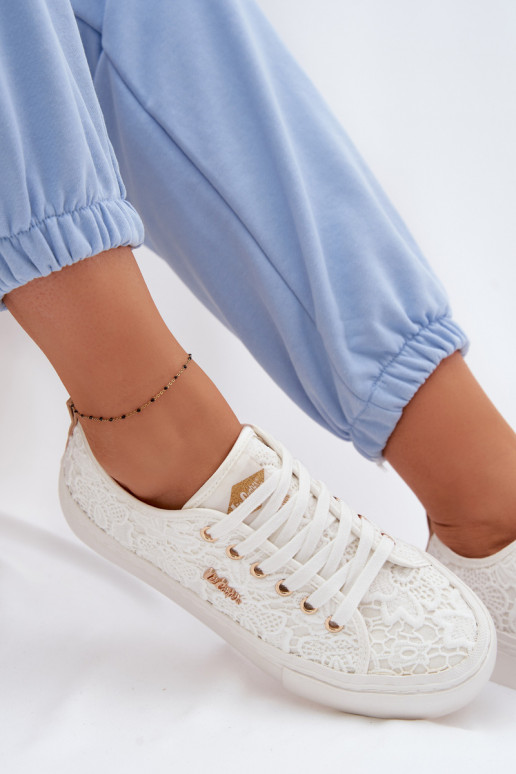 Laisvalaikio bateliai su nėriniais Lee Cooper LCIN-26-02-4060 baltos spalvos