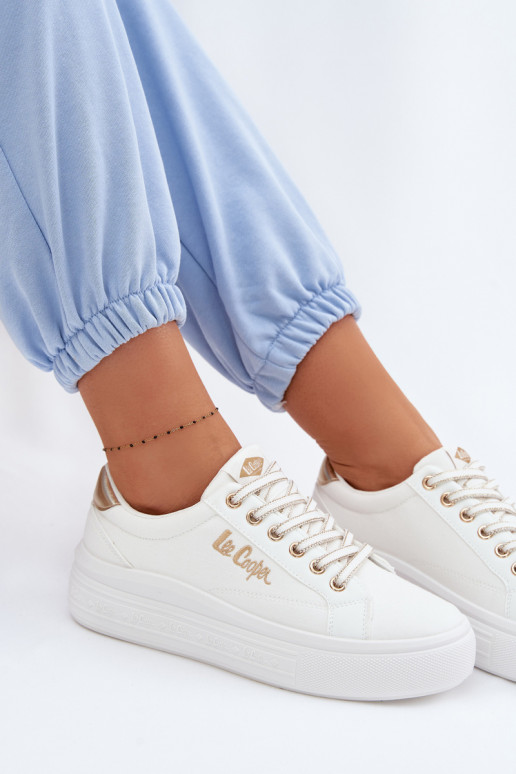 Laisvalaikio bateliai su platforma Lee Cooper LCIN-26-44-4478 baltos spalvos