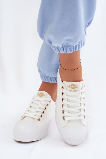 Laisvalaikio bateliai su platforma Lee Cooper LCIN-26-31-4369 baltos spalvos