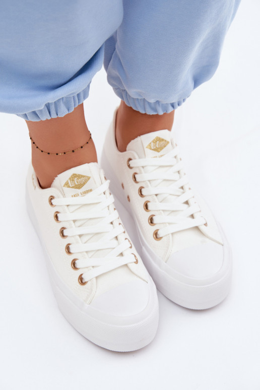 Laisvalaikio bateliai su platforma Lee Cooper LCIN-26-31-4369 baltos spalvos