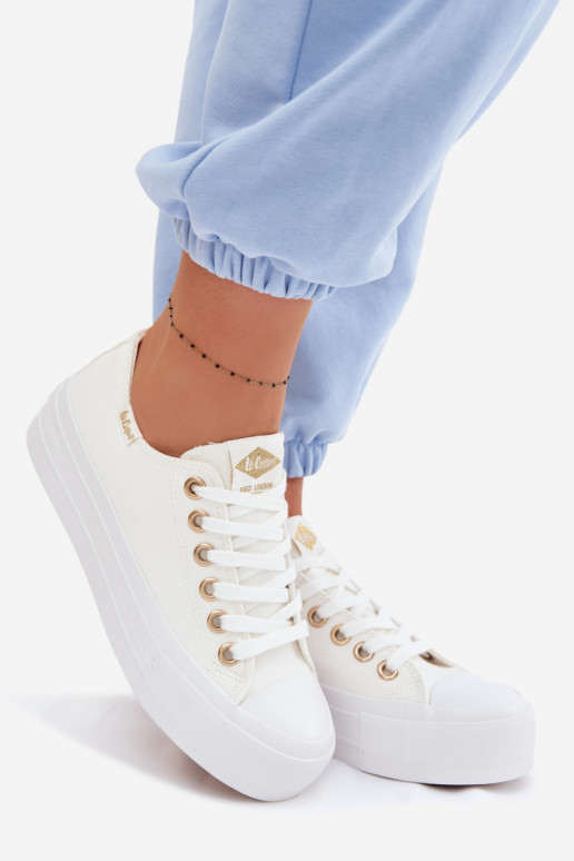 Laisvalaikio bateliai su platforma Lee Cooper LCIN-26-31-4369 baltos spalvos