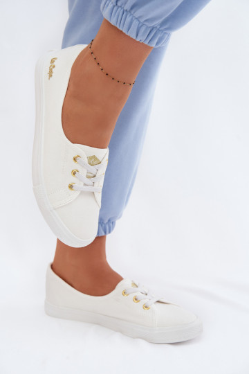 Sportbačiai Laisvalaikio bateliai Lee Cooper LCIN-26-02-4043 Baltos-aukso spalvos