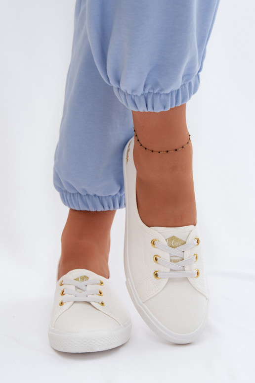 Sportbačiai Laisvalaikio bateliai Lee Cooper LCIN-26-02-4043 Baltos-aukso spalvos