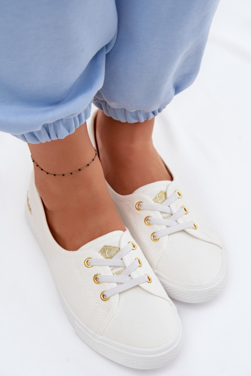 Sportbačiai Laisvalaikio bateliai Lee Cooper LCIN-26-02-4043 Baltos-aukso spalvos