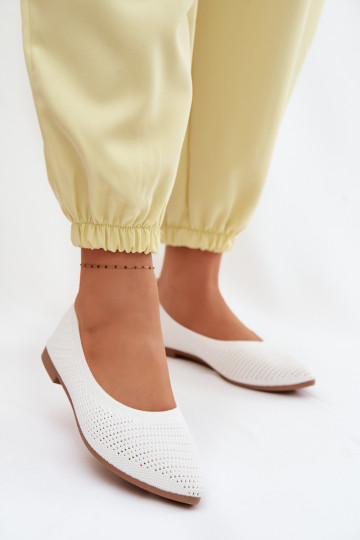 Tinklelis Medžiaginės balerinos Moteriškas baltos spalvos Sarina