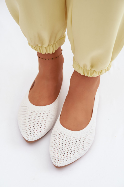 Tinklelis Medžiaginės balerinos Moteriškas baltos spalvos Sarina