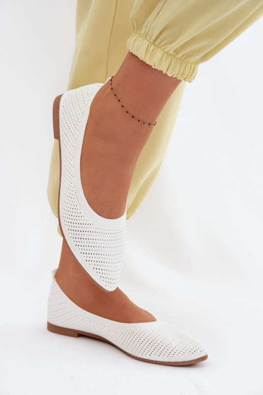 Tinklelis Medžiaginės balerinos Moteriškas baltos spalvos Sarina