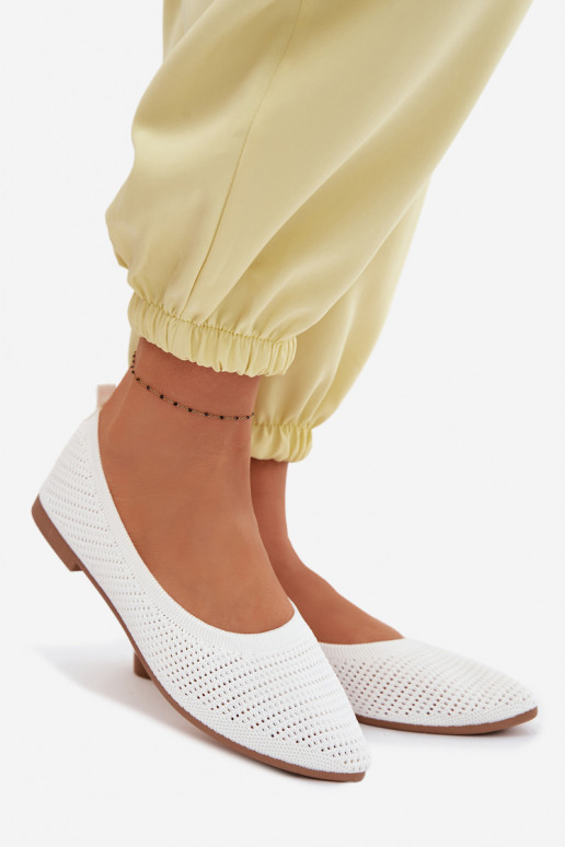 Tinklelis Medžiaginės balerinos Moteriškas baltos spalvos Sarina