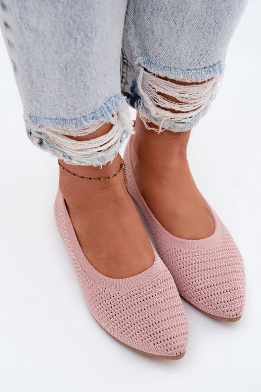 Tinklelis Medžiaginės balerinos Moteriškas rožinės spalvos Sarina