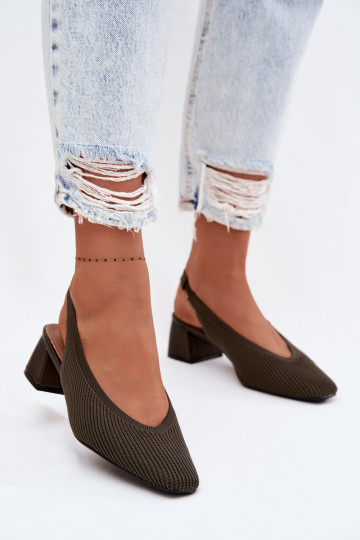  Moteriškos basutės su kulniukais chaki spalvos Tai turircelle 2