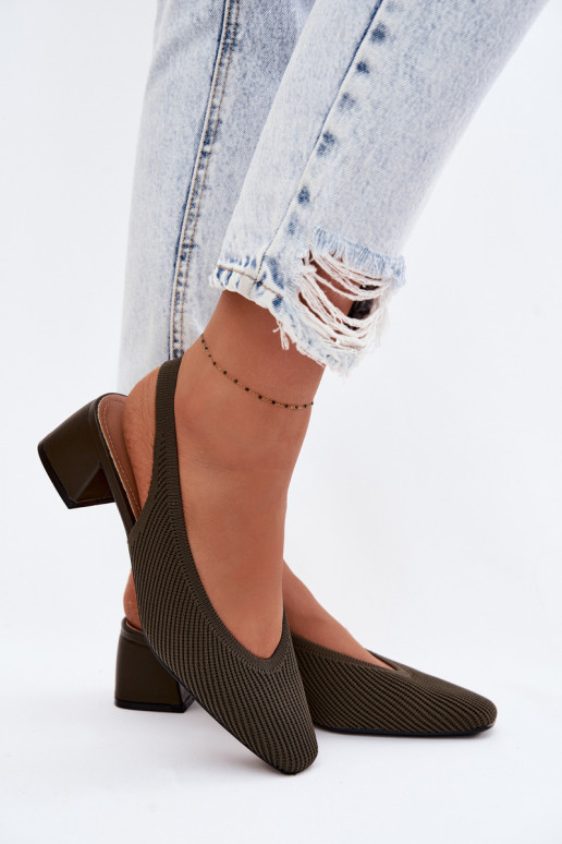  Moteriškos basutės su kulniukais chaki spalvos Tai turircelle