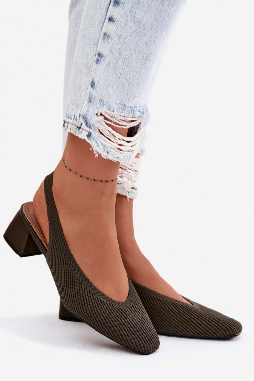  Moteriškos basutės su kulniukais chaki spalvos Tai turircelle