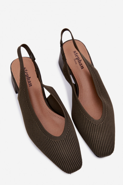  Moteriškos basutės su kulniukais chaki spalvos Tai turircelle