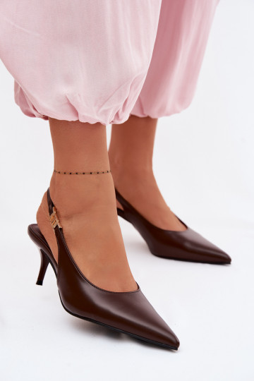 Moteriškos basutėssuImitacji Skóry su plonais kulniukais CzekoladoĮe Jelissey 2