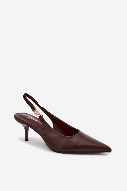 Moteriškos basutėssuImitacji Skóry su plonais kulniukais CzekoladoĮe Jelissey