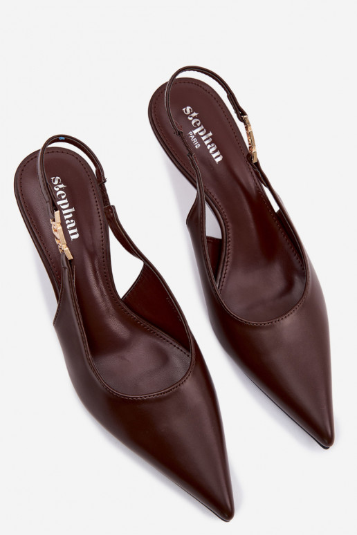 Moteriškos basutėssuImitacji Skóry su plonais kulniukais CzekoladoĮe Jelissey