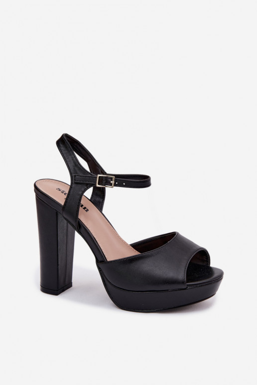 Moteriškos basutės Ant Aukštakulnių Įrašas juodos spalvos Nelissey