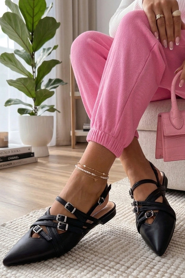 Juodos balerinų batai su...