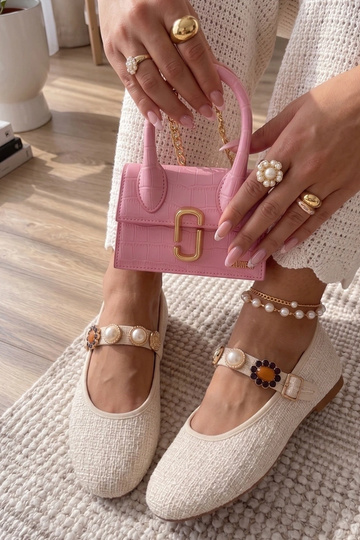 Smėlio spalvos balerinos su... 2