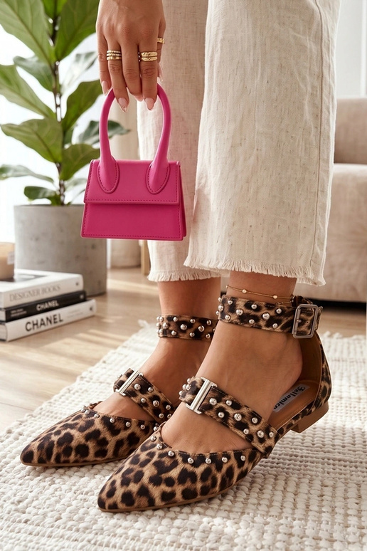 Panterės raštų balerinos su...