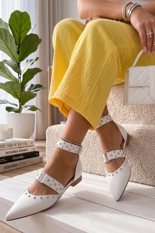 Balti balerinos su kristalais Clarisse