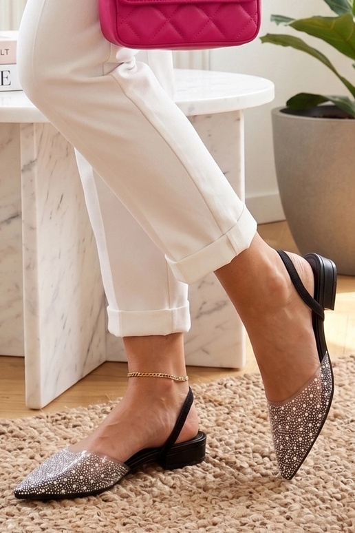 Skaidrios balerinės su atvira kulnu...