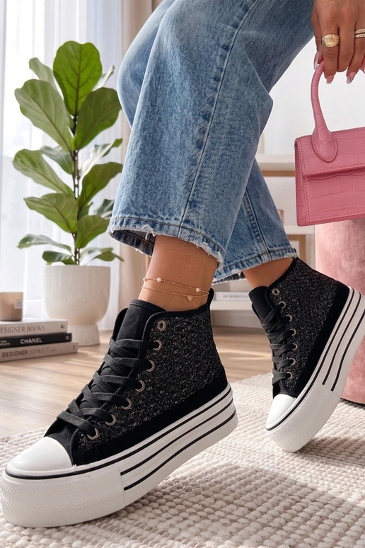 Czarne Trampki Za Kostkę Piper