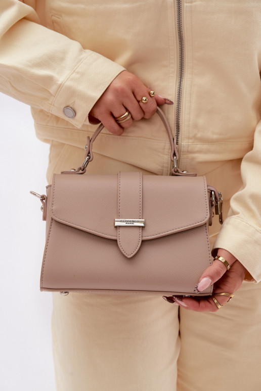 Rankinė Paštininkė su dekoratyvinėmis juostelėmis Tamsussmėlio spalvos Belveta