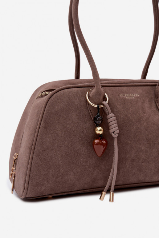 iš eko zomšosoĮa RankinėsuBrelokiem Tamsussmėlio spalvos Noelia