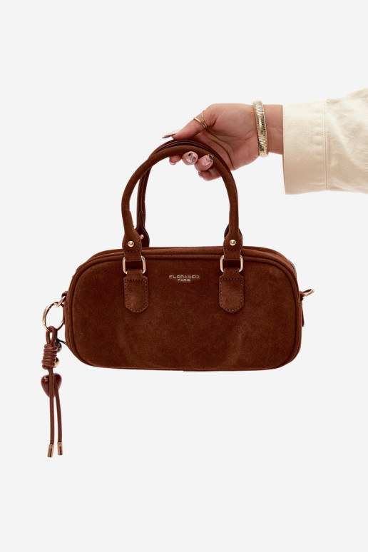 Rankinė Typu Bagažinė Tai turižasuiš eko zomšosu rudos spalvos Annelle