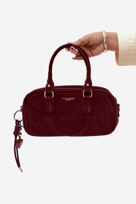 Rankinė Typu Bagažinė Tai turižasuiš eko zomšosu bordo spalvos Annelle