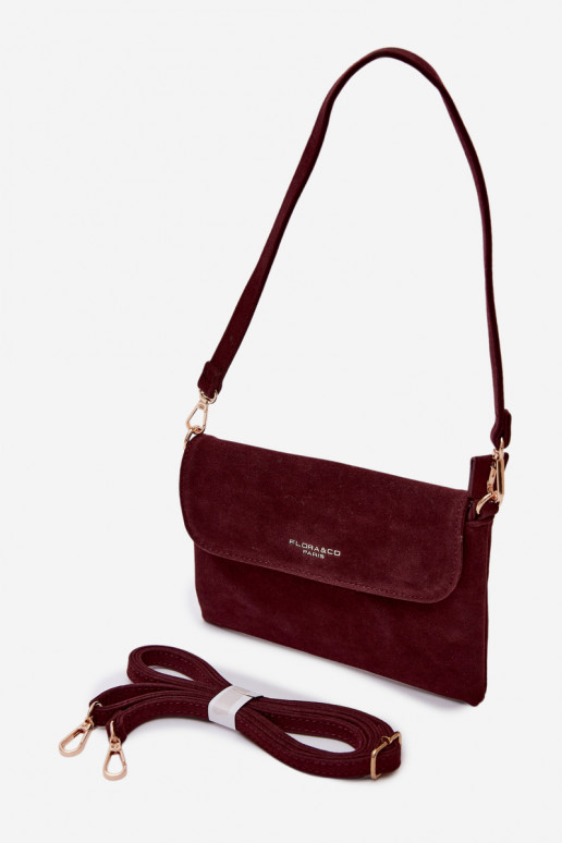Nedidelė rankinėsuiš eko zomšosu bordo spalvos Lucelle