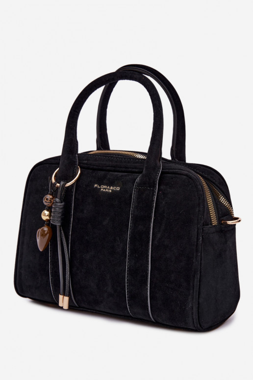 Rankinė Typu Bagažinė iš eko zomšosoĮasuBrelokiem juoda Sorielle