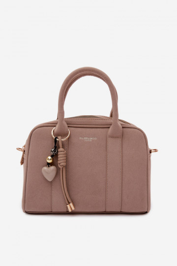 Rankinė Typu Bagažinė iš eko zomšosoĮasuBrelokiem dramblio kaulo spalvos Sorielle