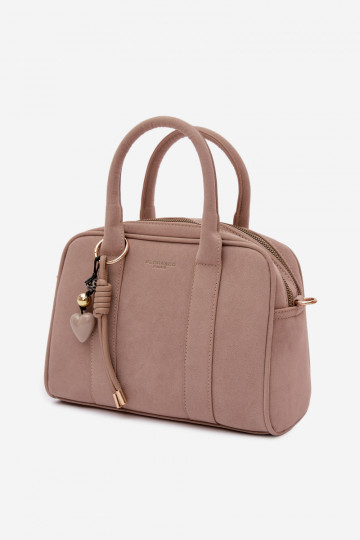 Rankinė Typu Bagažinė iš eko zomšosoĮasuBrelokiem dramblio kaulo spalvos Sorielle 2