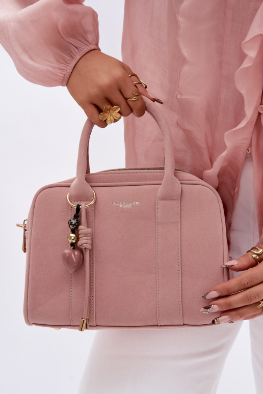 Rankinė Typu Bagažinė iš eko zomšosoĮasuBrelokiem rožinė Sorielle