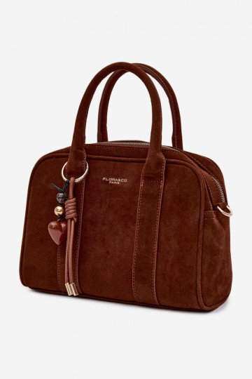 Rankinė Typu Bagažinė iš eko zomšosoĮasuBrelokiem rudos spalvos Sorielle 2