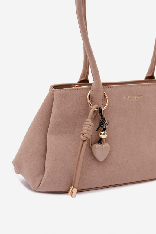 iš eko zomšosoĮa RankinėsuBrelokiem dramblio kaulo spalvos Nelina