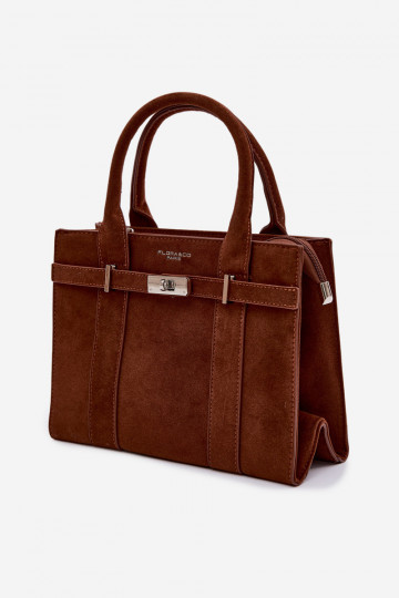 Rankinė Typu BagažinėsuImitacji iš zomšosu rudos spalvos Noressa 2