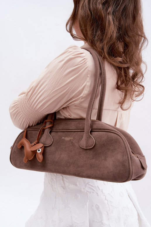 Rankinė BagietkasuImitacji iš zomšosu ZaĮieszka Jamnik Tamsussmėlio spalvos Annette