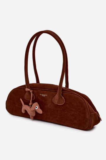 Rankinė BagietkasuImitacji iš zomšosu ZaĮieszka Jamnik rudos spalvos Annette 2