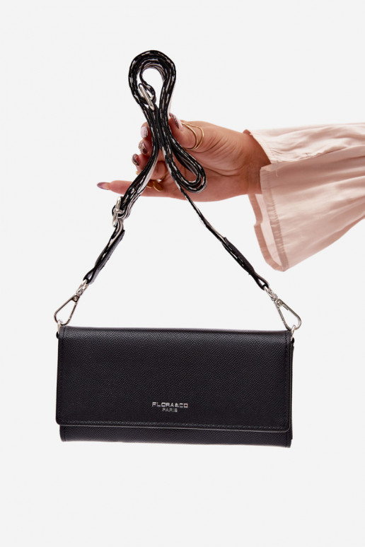 Piniginė Rankinė du viename su dirželiais juodos spalvos Suzette