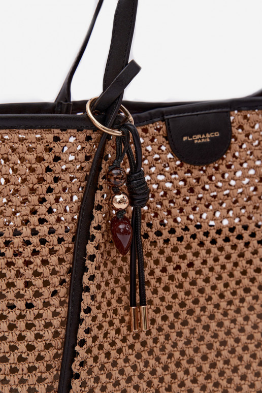 Pinta Rankinė Typu PirkėjassuBrelokiem Didelis rudos-juoda Mella