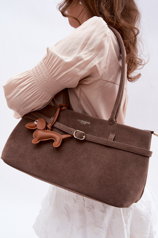 RankinėsuImitacji iš zomšosu ZaĮieszka Jamnik Tamsussmėlio spalvos Noellea