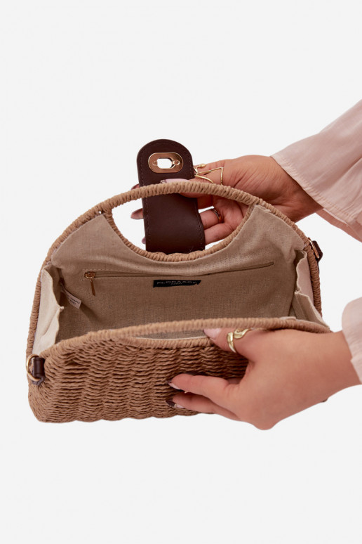 Pinta Nedidelė rankinė su dekoratyvinėmis juostelėmis ruda Delphine