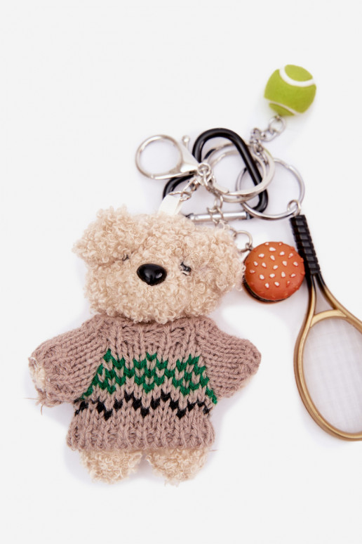 Breloczek ZaĮieszka Do Torebki Kluczy IN SĮeterku RakietasuPiłką Hamburger aukso spalvos