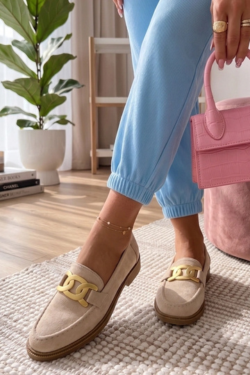 Smėlio spalvos mokasinai su...