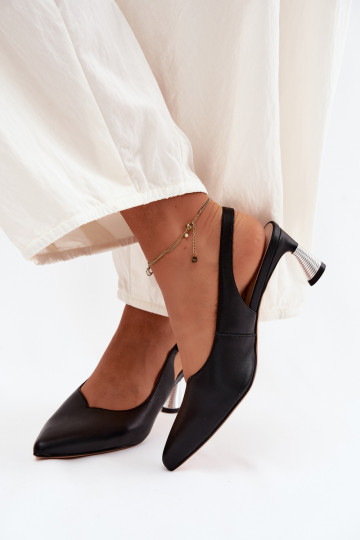 Moteriškos basutės Moteriškas su kulniukais Vinceza 66922 juodos spalvos 2